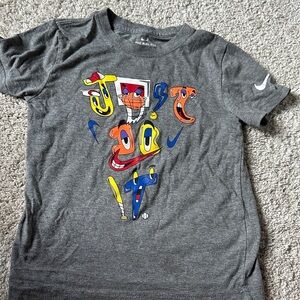 Nike Kids Charcoal Tee with Colorful Graphic